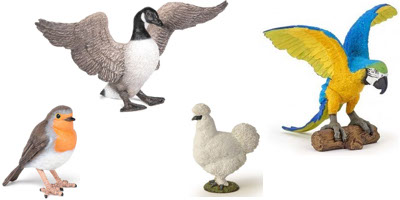Figurines oiseaux poules pour les enfants